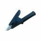 1 * Metall-Krokodilklemme mit Kunststoffgriff, schwarz, unterstützt 4-mm-Bananenstecker
