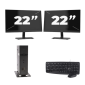 Atrust t176 USFF - Intel Atom x5-E8000 - 8GB RAM - 256GB SSD - Windows 11 + 2x 22 Zoll Monitor