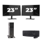 Atrust t176 USFF - Intel Atom x5-E8000 - 8GB RAM - 256GB SSD - Windows 11 + 2x 23 Zoll Monitor