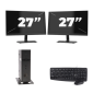 Atrust t176 USFF - Intel Atom x5-E8000 - 8GB RAM - 256GB SSD - Windows 11 + 2x 27 Zoll Monitor