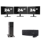 Atrust t176L USFF - Intel Atom x5-E8000 - 8GB RAM - 256GB SSD - Windows 11 + 3x 24 Zoll Monitor