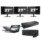 Dell Latitude 3310 – Intel Core i3 der 8. Generation – 13 Zoll – 8 GB RAM – 256 GB SSD – Windows 11 Home + 3 x 27-Zoll-Monitor