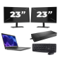Dell Latitude 3440 - Intel Core i3 13. Generation - 14 Zoll - 16GB RAM - 256GB SSD - Windows 11 Home + 2x 23 Zoll Monitor