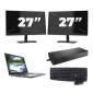 Dell Latitude 5410 – Intel Core i5-10e Generation – 14 Zoll – 8 GB RAM – 256 GB SSD – Windows 11 Home + 2 x 27-Zoll-Monitor