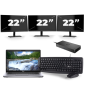 Dell Latitude 5411 - Intel Core i5-10. Generation - 14 Zoll - 8GB RAM - 256GB SSD - Windows 11 + 3x 22 Zoll Monitor