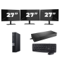 Dell OptiPlex 7070 Micro USFF – Intel Core i7 (9. Generation) – 8 GB RAM – 256 GB SSD – Windows 11 + 3 x 27-Zoll-Monitor