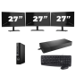 Dell OptiPlex 7080 USFF – Intel Core i5 (10. Generation) – 8 GB RAM – 256 GB SSD – Windows 11 + 3 x 27-Zoll-Monitor