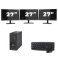Fujitsu Esprimo P910 Micro-Tower – Intel Core i7 (3. Generation) – 8 GB RAM – 256 GB SSD – Windows 10 + 3 x 27-Zoll-Monitor