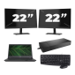 Fujitsu LIFEBOOK E5410 – Intel Core i3 der 10. Generation – 14 Zoll – 8 GB RAM – 256 GB SSD – Windows 11 Home + 2 x 22 Zoll Monitor