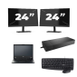 Fujitsu LIFEBOOK E5410 - Intel Core i5-10. Generation - 14 Zoll - 8GB RAM - 256GB SSD - Windows 11 Home + 2x 24 Zoll Monitor