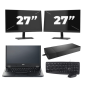 Fujitsu LIFEBOOK E5410 – Intel Core i5 der 10. Generation – 14 Zoll – 8 GB RAM – 256 GB SSD – Windows 11 Home + 2 x 27-Zoll-Monitor