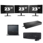 Fujitsu LIFEBOOK E5410 - Intel Core i5-10. Generation - 14 Zoll - 8GB RAM - 256GB SSD - Windows 11 Home + 3x 23 Zoll Monitor