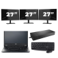 Fujitsu LIFEBOOK E5410 – Intel Core i5 der 10. Generation – 14 Zoll – 8 GB RAM – 256 GB SSD – Windows 11 Home + 3 x 27-Zoll-Monitor
