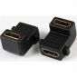 HDMI F/F 90° Adapter vergoldet mit 2* Montageloch