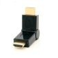 HDMI-Stecker auf Stecker, rechtwinkliger 90-180-Grad-Adapter, vergoldet