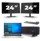 HP EliteBook 830 G8 - Intel Core i5 11. Generation - 13 Zoll - 16GB RAM - 256GB SSD - Windows 11 + 2x 24 Zoll Monitor