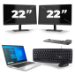 HP EliteBook 840 G8 - Intel Core i7 11. Generation - 14 Zoll - 16GB RAM - 256GB SSD - Windows 11 + 2x 22 Zoll Monitor