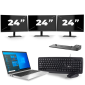 HP EliteBook 840 G8 - Intel Core i7 11. Generation - 14 Zoll - 16GB RAM - 256GB SSD - Windows 11 + 3x 24 Zoll Monitor