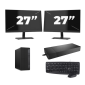 HP EliteDesk 800 G6 Tower - Intel Core i7 10. Generation - 16GB RAM - 256GB SSD - Windows 11 + 2x 27 Zoll Monitor