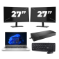 HP ProBook 440 G9 - Intel Core i3 12. Generation - 14 Zoll - 16GB RAM - 256GB SSD - Windows 11 Home + 2x 27 Zoll Monitor