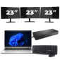 HP ProBook 440 G9 - Intel Core i3 12. Generation - 14 Zoll - 16GB RAM - 256GB SSD - Windows 11 + 3x 23 Zoll Monitor