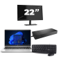 HP ProBook 445 G8 - AMD Ryzen 3 5400U - 14 Zoll - 16GB RAM - 256GB SSD - Windows 11 + 1x 22 Zoll Monitor