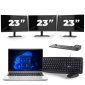 HP ProBook 640 G8 - Intel Core i5 11. Generation - 14 Zoll - 16GB RAM - 256GB SSD - Windows 11 + 3x 23 Zoll Monitor
