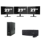 HP ProDesk 600 G2 USFF – Intel Core i7 (6. Generation) – 8 GB RAM – 256 GB SSD – Windows 11 + 3 x 27-Zoll-Monitor