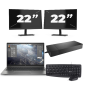 HP ZBook Firefly 14 G8 - Intel Core i7 11. Generation - 14 Zoll - 16GB RAM - 256GB SSD - Windows 11 Home + 2x 22 Zoll Monitor