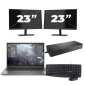 HP ZBook Firefly 14 G8 - Intel Core i7 11. Generation - 14 Zoll - 16GB RAM - 256GB SSD - Windows 11 Home + 2x 23 Zoll Monitor