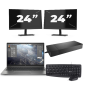 HP ZBook Firefly 14 G8 - Intel Core i7 11. Generation - 14 Zoll - 16GB RAM - 256GB SSD - Windows 11 Home + 2x 24 Zoll Monitor