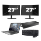 HP ZBook Firefly 14 G8 - Intel Core i7 11. Generation - 14 Zoll - 16GB RAM - 256GB SSD - GPU - Windows 11 Home + 2x 27 Zoll Monitor