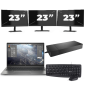 HP ZBook Firefly 14 G8 - Intel Core i7 11. Generation - 14 Zoll - 16GB RAM - 256GB SSD - Windows 11 Home + 3x 23 Zoll Monitor