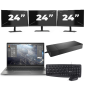 HP ZBook Firefly 14 G8 - Intel Core i7 11. Generation - 14 Zoll - 16GB RAM - 256GB SSD - Windows 11 Home + 3x 24 Zoll Monitor
