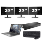 HP ZBook Firefly 14 G8 - Intel Core i7 11. Generation - 14 Zoll - 16GB RAM - 256GB SSD - GPU - Windows 11 Home + 3x 27 Zoll Monitor