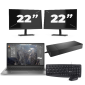 HP ZBook Firefly 15 G7 - Intel Core i7-10. Generation - 15 Zoll - 8GB RAM - 256GB SSD - Windows 11 + 2x 22 Zoll Monitor