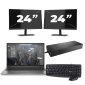 HP ZBook Firefly 15 G7 - Intel Core i7-10. Generation - 15 Zoll - 8GB RAM - 256GB SSD - Windows 11 + 2x 24 Zoll Monitor