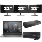 HP ZBook Firefly 15 G7 - Intel Core i7-10. Generation - 15 Zoll - 8GB RAM - 256GB SSD - Windows 11 + 3x 22 Zoll Monitor