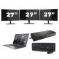 HP ZBook Firefly 15 G7 - Intel Core i7 10. Generation - 15 Zoll - 16GB RAM - 256GB SSD - GPU - Windows 11 Home + 3x 27 Zoll Monitor