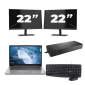 Lenovo ThinkPad T14 Gen 1 – AMD Ryzen 5 PRO 4650U – 14 Zoll – 8 GB RAM – 256 GB SSD – Windows 11 Home + 2 x 22-Zoll-Monitor