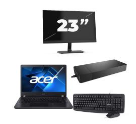 Acer TravelMate P214-53 - Intel Core i3 11. Generation - 14 Zoll - 16GB RAM - 256GB SSD - Windows 11 Home + 1x 23 Zoll Monitor