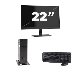 Atrust t176 USFF - Intel Atom x5-E8000 - 8GB RAM - 256GB SSD - Windows 11 + 1x 22 Zoll Monitor