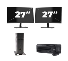 Atrust t176 USFF - Intel Atom x5-E8000 - 8GB RAM - 256GB SSD - Windows 11 + 2x 27 Zoll Monitor