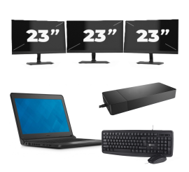 Dell Latitude 3340 - Intel Core i3-12e Generatie - 13 inch - 8GB RAM - 256GB SSD - Windows 11 Home + 3x 23 inch Monitor