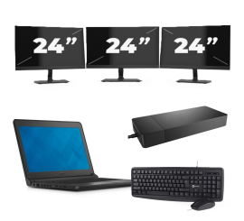 Dell Latitude 3340 - Intel Core i3-12e Generatie - 13 inch - 8GB RAM - 256GB SSD - Windows 11 Home + 3x 24 inch Monitor