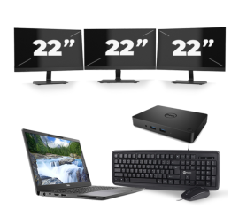 Dell Latitude 7300 - Intel Core i7-8. Generation - 13 Zoll - 8GB RAM - 256GB SSD - Windows 11 + 3x 22 Zoll Monitor