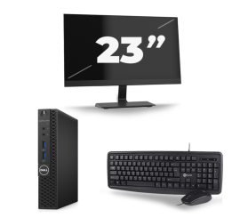 Dell OptiPlex 3070 Micro USFF - Intel Core i3-9. Generation - 8GB RAM - 256GB SSD - Windows 11 + 1x 23 inch Monitor
