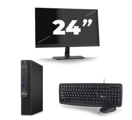 Dell OptiPlex 3070 Micro USFF - Intel Core i3-9. Generation - 8GB RAM - 256GB SSD - Windows 11 + 1x 24 inch Monitor