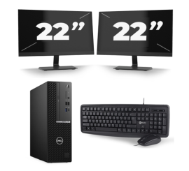 Dell OptiPlex 7080 USFF - Intel Core i5-10. Generation - 8GB RAM - 256GB SSD - Windows 11 + 2x 22 Zoll Monitor