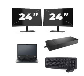Fujitsu LIFEBOOK E5410 - Intel Core i5-10. Generation - 14 Zoll - 8GB RAM - 256GB SSD - Windows 11 Home + 2x 24 Zoll Monitor